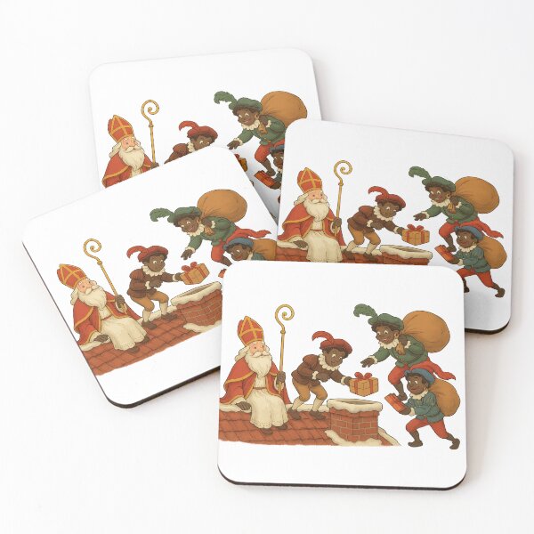 Item preview, Sinterklaas op het Dak – Warme Winter Illustratie met Pakjes designed and sold by snoezelstudio.