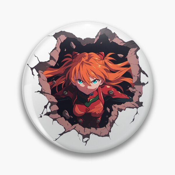 Item preview, Asuka Langley Soryu Neon Genesis Evangelion Anime Girl Peeking Red Suit designed and sold by TorbenKuhano.