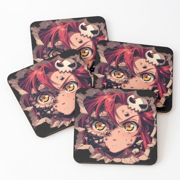 Item preview, Yoko Littner Gurren Lagann Anime Face Framed By Cracked Stone Halo designed and sold by TorbenKuhano.