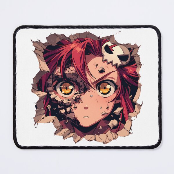 Item preview, Yoko Littner Gurren Lagann Anime Face Framed By Cracked Stone Halo designed and sold by TorbenKuhano.