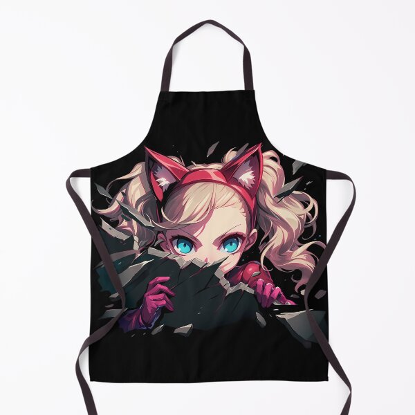 Item preview, Ann Takamaki Persona 5 Game Anime Peeking Red Suit Cat Ears designed and sold by TorbenKuhano.