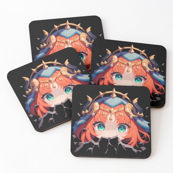 Item preview, Nilou Peeking Chibi Kawaii Genshin Impact Game Anime Girl Design designed and sold by TorbenKuhano.