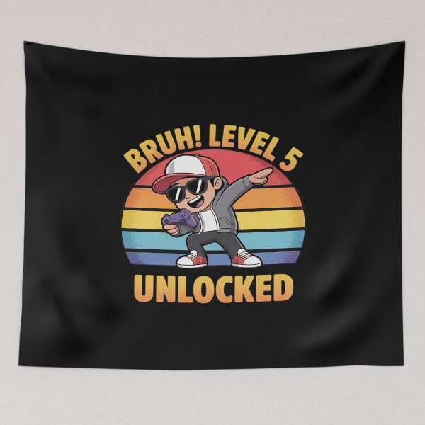 Item preview, Bruh Level 5 Unlocked 5 Year Old Birthday Boy Dabbing  designed and sold by THagBlue.