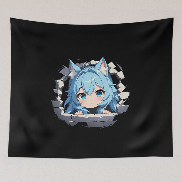 Item preview, Shefi Peeking Chibi Kawaii Princess Connect Game Anime Girl Design designed and sold by TorbenKuhano.