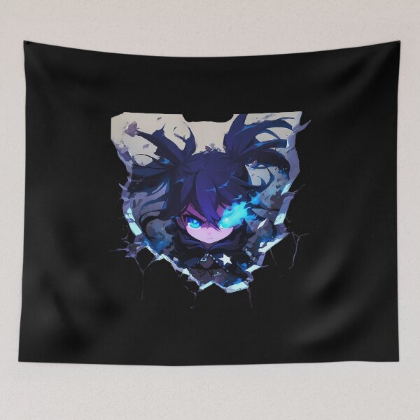 Item preview, Black Rock Shooter Peeking Blue Flame Girl Anime designed and sold by TorbenKuhano.
