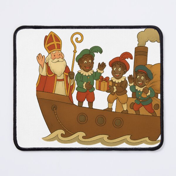 Item preview, Sinterklaas op de Stoomboot – Warme Feestdagen Illustratie designed and sold by snoezelstudio.