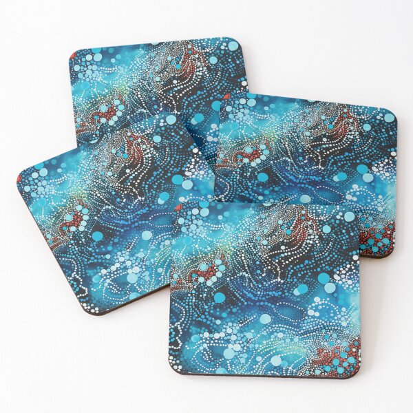 Item preview, Aboriginal Inspired Dot Art - Abstract Water designed and sold by GrinGalore.