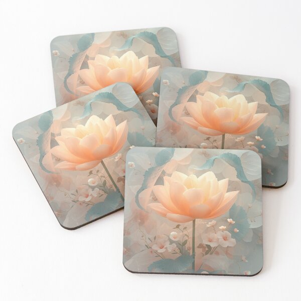 Item preview, Soft Peach Rule of Thirds Flat Lay Flowers designed and sold by VILERO.