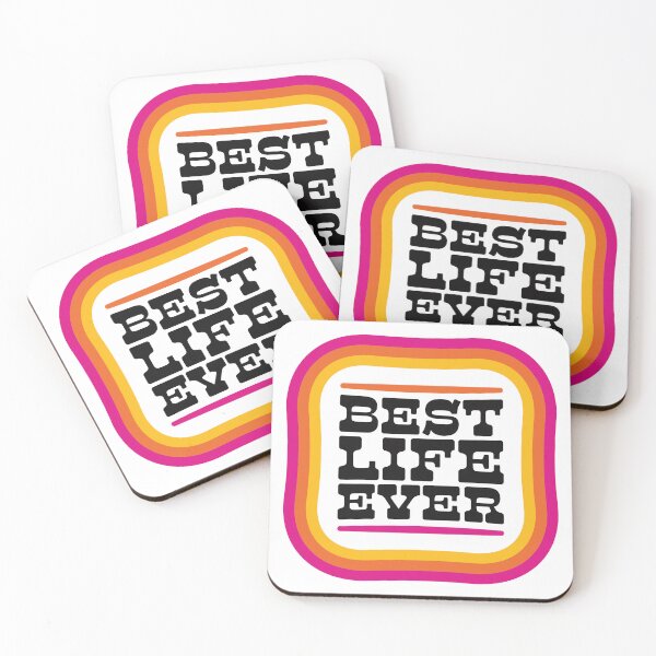 Item preview, Best life ever! (groovy pink) designed and sold by The Majestic Gift.