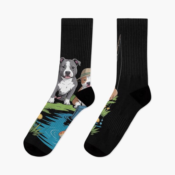 Item preview, American Pit Bull Terrier Dogs Fishing Pond Puppy Lake Fish designed and sold by Idarmotar.