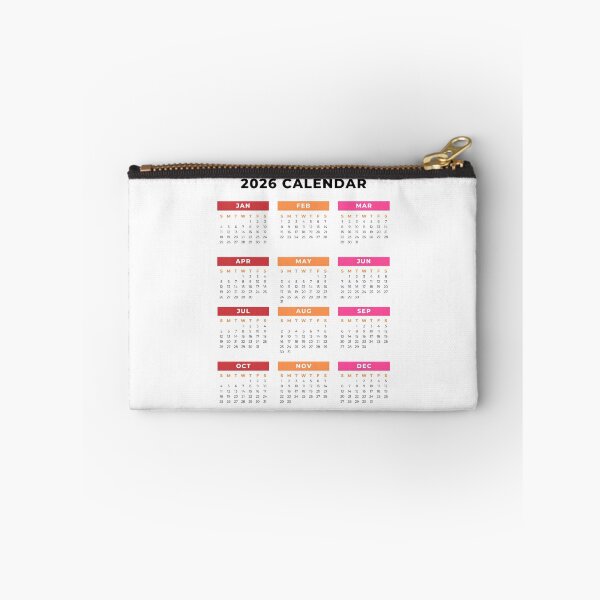 Item preview, Minimal 2026 Calendar – Red Orange Pink on White designed and sold by EmeraldeaDesign.