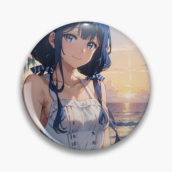 Item preview, Aki Adagaki White Dress Sunset Masamune kun Revenge Anime designed and sold by TorbenKuhano.