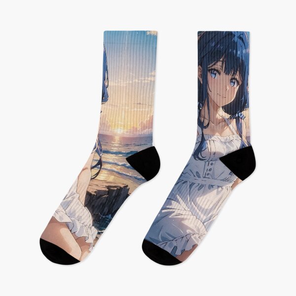 Item preview, Aki Adagaki White Dress Sunset Masamune kun Revenge Anime designed and sold by TorbenKuhano.