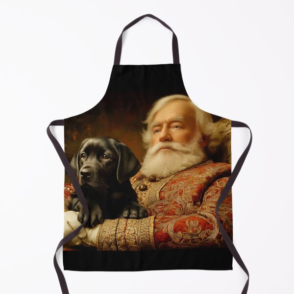 Item preview, Santa Claus with Black Labrador Puppy designed and sold by PetsArt.