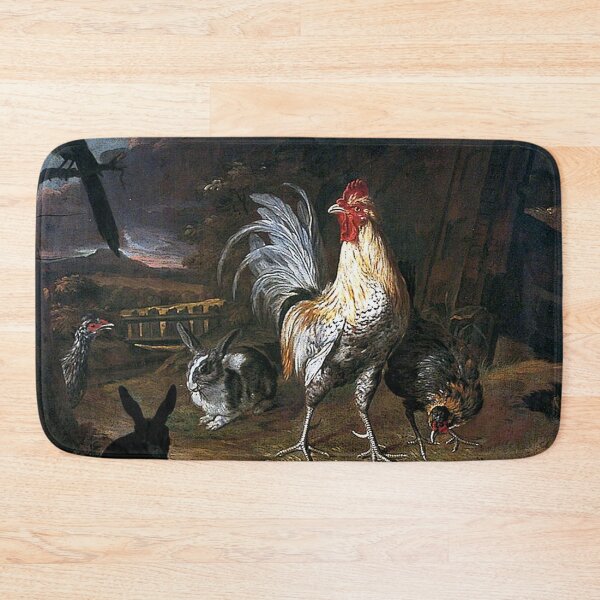 Item preview, Rabbit a Cockerel and a Hen with a Landscape Background designed and sold by tomorrowsart.