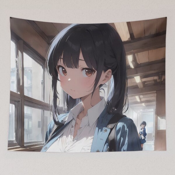 Item preview, Anna Yamada School Hallway Anime Dangers in My Heart designed and sold by TorbenKuhano.