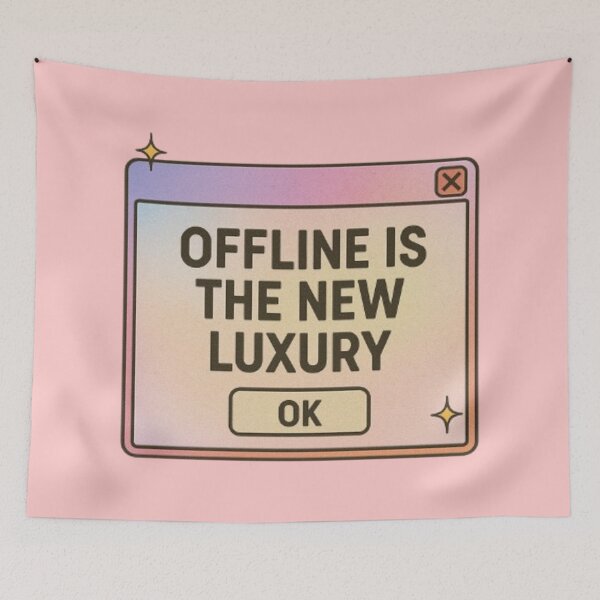 Item preview, Offline Is The New Luxury Aesthetic Retro Popup Design designed and sold by Syrupulse.