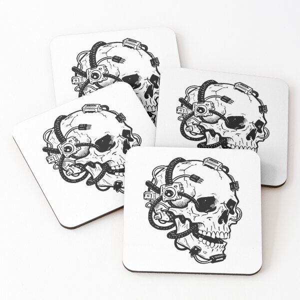 Item preview, Cyberpunk Skull with Wires and Tech designed and sold by Kindly Dead.