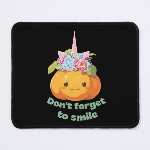 Item preview, Funny unicorn Pumpkin with flowers and with saying Don't forget to smile designed and sold by MegiSmile.