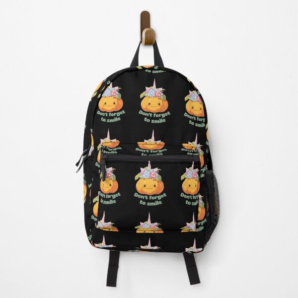 Item preview, Funny unicorn Pumpkin with flowers and with saying Don't forget to smile designed and sold by MegiSmile.