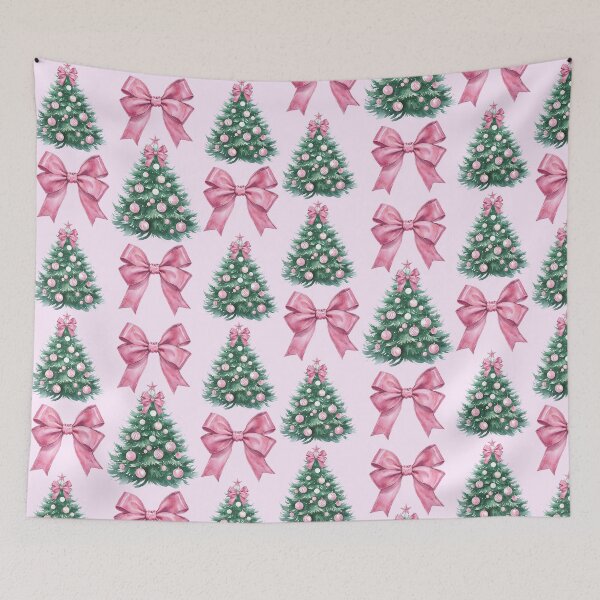 Item preview, Pink Christmas Tree Womens Christmas Bow Aesthetic Girly Holiday Pastel Christmas Sweatshirt Cute Christmas Gift designed and sold by LessIsLoud.