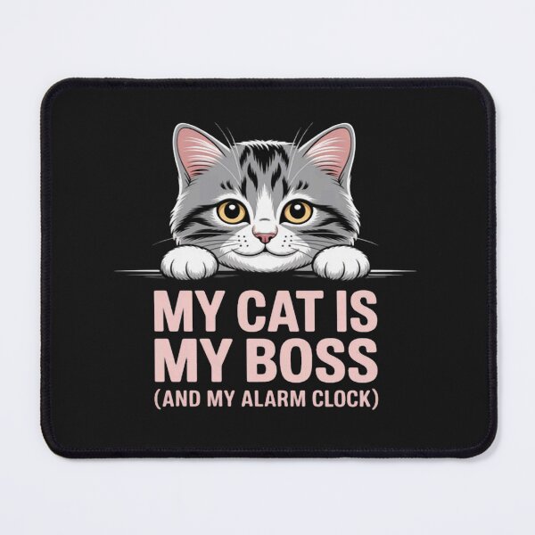 Item preview, Cat My Boss Funny Feline Pet Parent Cute Kitty Alarm designed and sold by ArnethiaHoward.