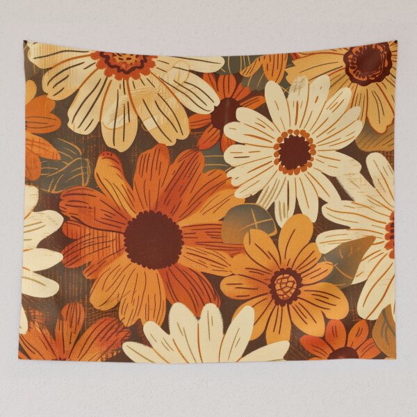 Item preview, Retro Boho Floral Pattern – 70s Daisy & Sunflower Aesthetic Design designed and sold by SaadArtCo.