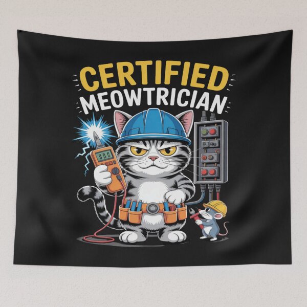 Item preview, Certified Meowtrician Cat Electric Electrician designed and sold by ArnethiaHoward.