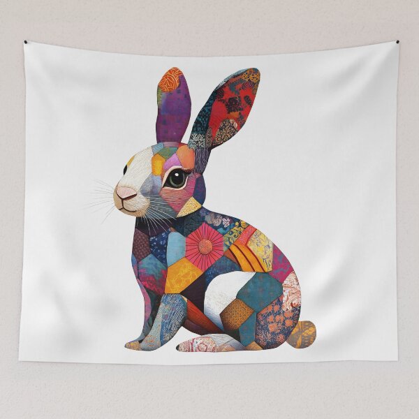 Item preview, Cute Rabbit with colorful textures designed and sold by Anicue.
