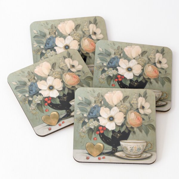 Item preview, 043 Elegant Floral Arrangement with Teacup designed and sold by nikoart001.