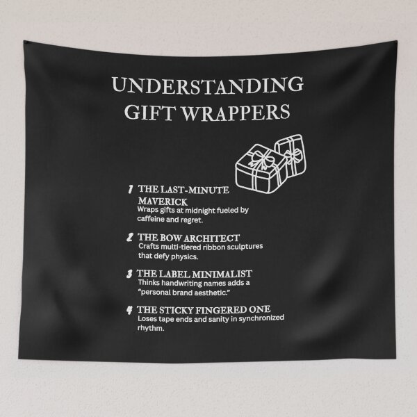 Item preview, Understanding Gift Wrappers – Chaos, Tape & Ribbon Humor – Black designed and sold by PsyFlow35.
