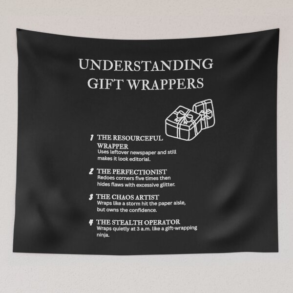 Item preview, Understanding Gift Wrappers – Holiday Wrapping Humor for All – Black designed and sold by PsyFlow35.