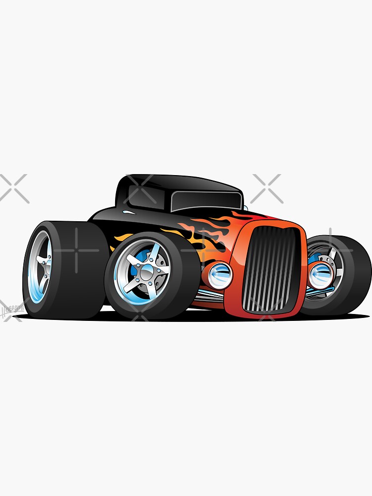 Hot Rod Classic Coupe Custom Car Cartoon by hobrath