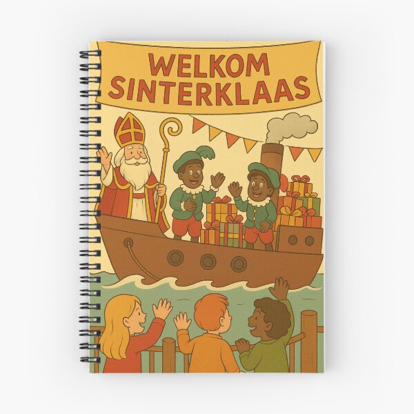 Item preview, Welkom Sinterklaas – Warme Haven Illustratie met Boot vol Cadeaus designed and sold by snoezelstudio.