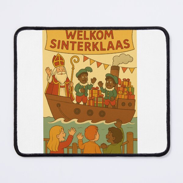 Item preview, Welkom Sinterklaas – Warme Haven Illustratie met Boot vol Cadeaus designed and sold by snoezelstudio.