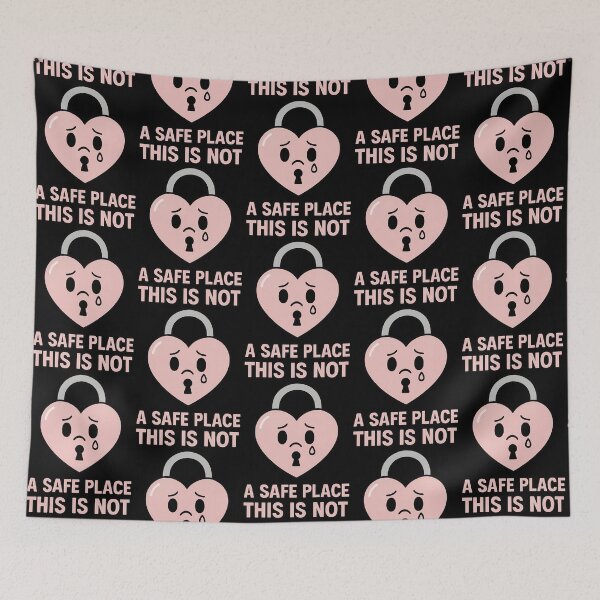 Item preview, This Is Not A Safe Place Sad Heart Lock Design designed and sold by TeeTimeTreasure.