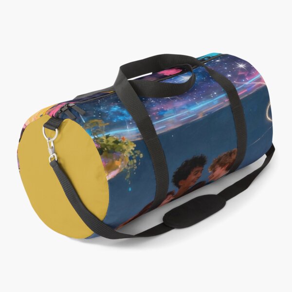 Item preview, Future Reunion – warm embrace in glowing cityscape with cosmic sky & creative urban vibes designed and sold by FotoworldEdel.