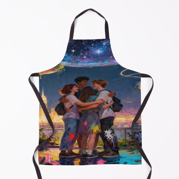 Item preview, Future Reunion – warm embrace in glowing cityscape with cosmic sky & creative urban vibes designed and sold by FotoworldEdel.