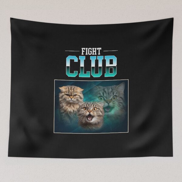 Item preview, FIGHT CLUB Cats Movie Film Poster designed and sold by JusTiceT-shirts.