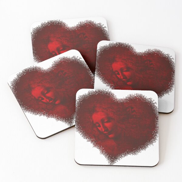 Item preview, Love Grunge Red Heart Shape La Scapigliata - Leonardo da Vinci's Enigmatic Renaissance Beauty: Timeless Portrait of Grace and Mystery   designed and sold by pelagio.