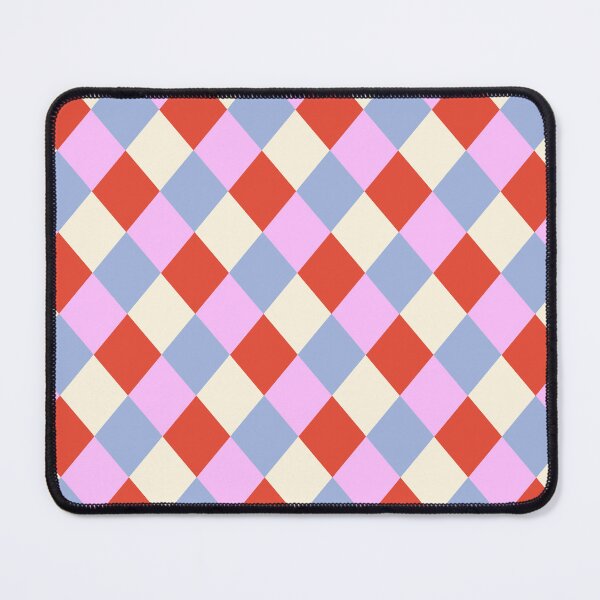 Item preview, Harlequin pattern red, pink and blue designed and sold by Aralma.