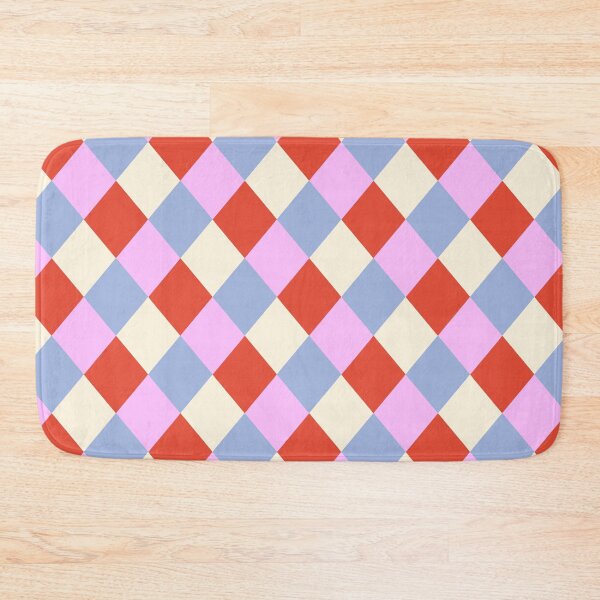 Item preview, Harlequin pattern red, pink and blue designed and sold by Aralma.