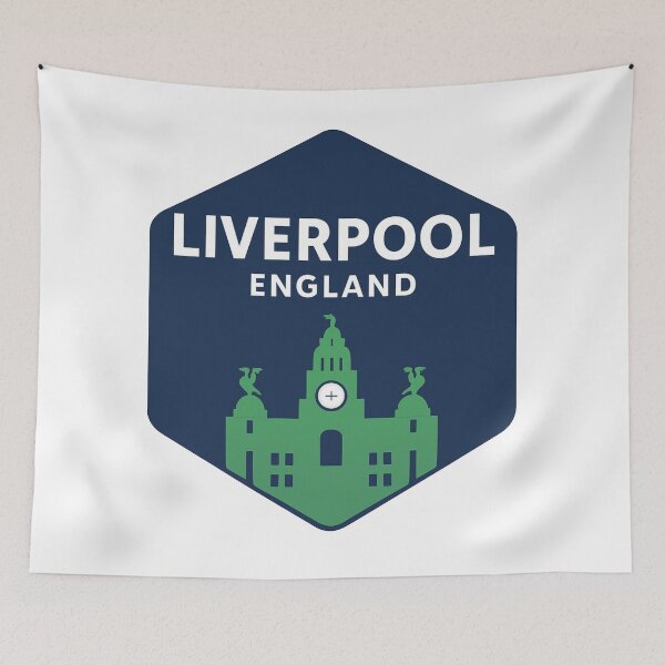 Item preview, Liverpool England Travel Badge Design – Royal Liver Building Illustration designed and sold by Pokah79.