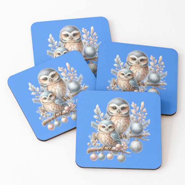 Item preview, Winter christmas owls, fantasy art designed and sold by LoneAngel.