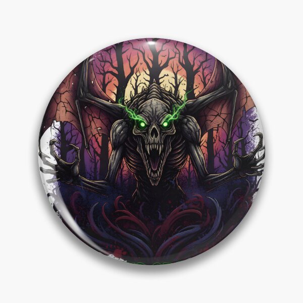 Item preview, CREATURES OF THE NIGHT Horror Demon with Bat Wings and Green Eyes designed and sold by NewYorkColours.