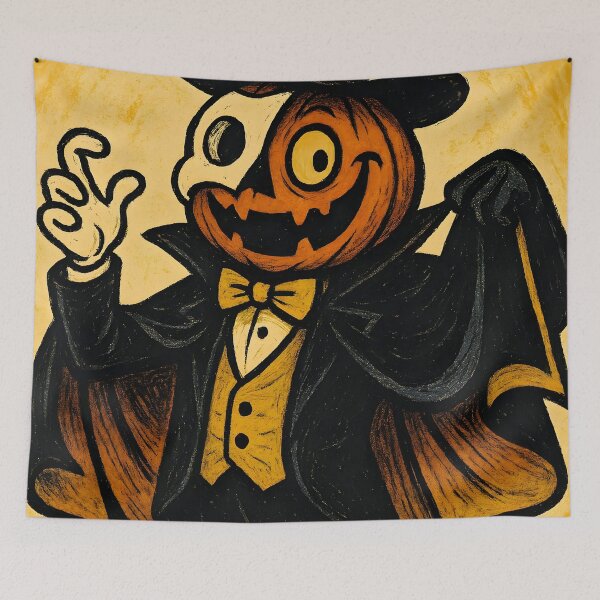 Item preview, Retro Pumpkin Gentleman – Vintage Halloween Art designed and sold by AI-Only Creations.