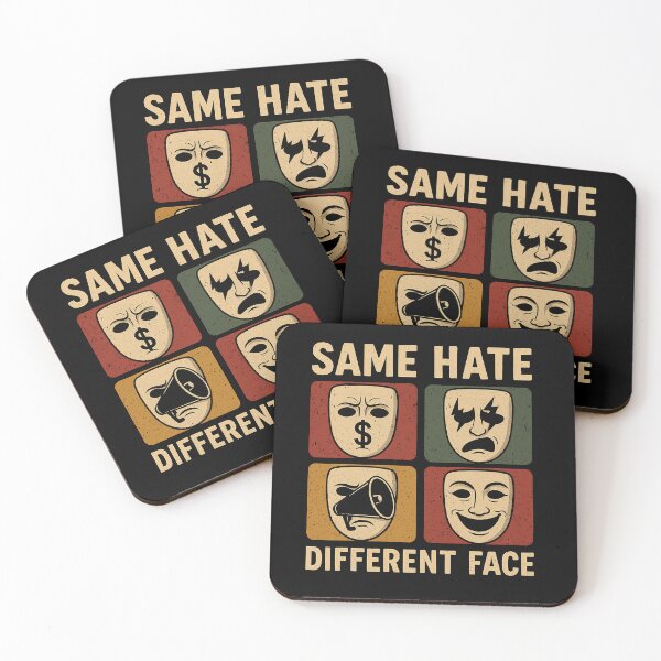 Item preview, Same Hate, Different Face – Vintage Anti-Hate Design T-Shirt designed and sold by TEEVO Pop Art .