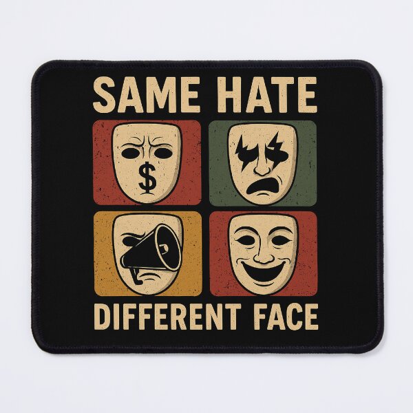 Item preview, Same Hate, Different Face – Vintage Anti-Hate Design T-Shirt designed and sold by TEEVO Pop Art .