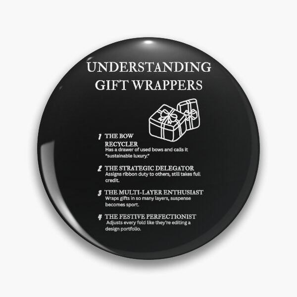 Item preview, Understanding Gift Wrappers – Relatable Christmas Wrapping Fun – Black designed and sold by PsyFlow35.