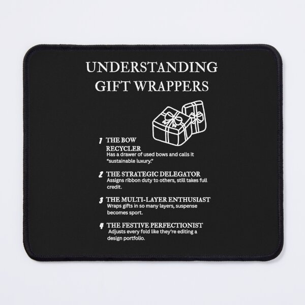 Item preview, Understanding Gift Wrappers – Relatable Christmas Wrapping Fun – Black designed and sold by PsyFlow35.